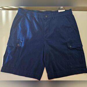 St. John's Bay Navy Blue Mid-Length Cargo Shorts Sz 38 NWT